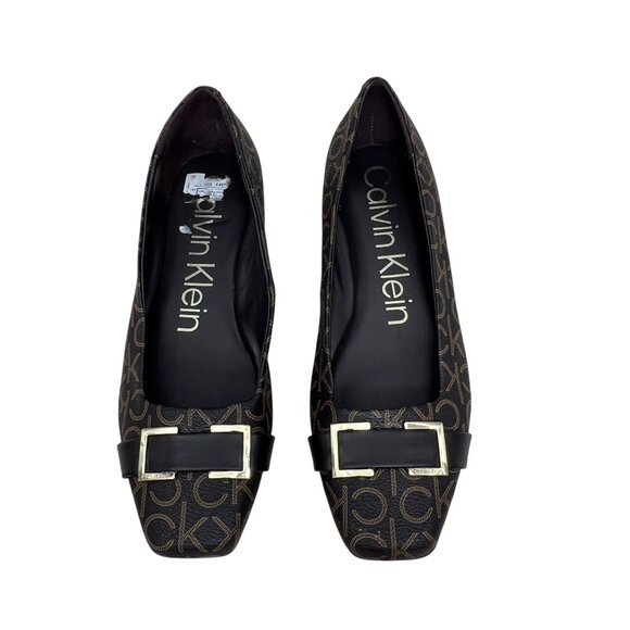 Calvin Klein Shoes - Calvin Klein KC Pixie Logo square toe women's slip on flats size 11